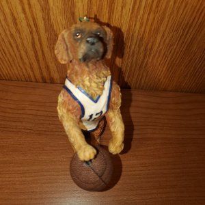 - Ceramic Dog With Basketball Ornament